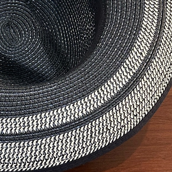 🌟HP🌟NWOT Black & Tan Paper Straw Garden Fedora Hat by Magid - Picture 8 of 10